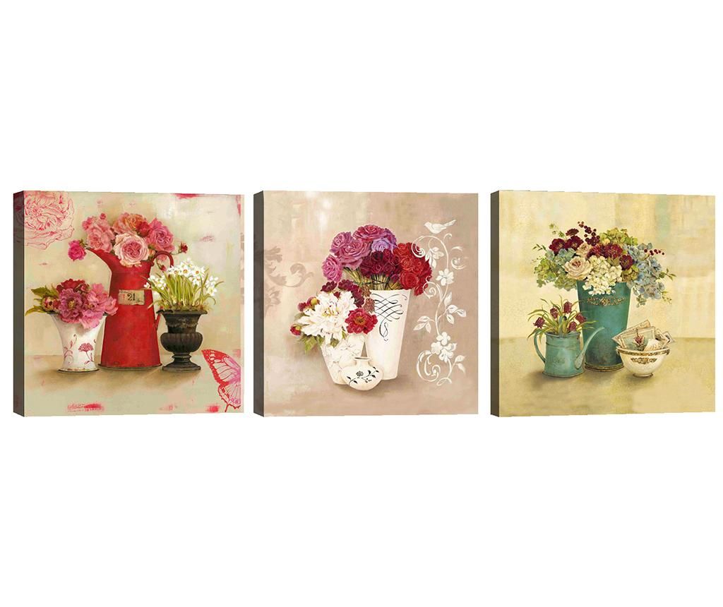 Set 3 tablouri Flower Vases 30×30 cm – Tablo Center, Multicolor Tablo Center imagine 2022 caserolepolistiren.ro